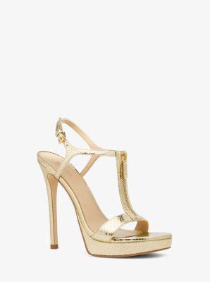 berkley metallic snake embossed leather stiletto sandal